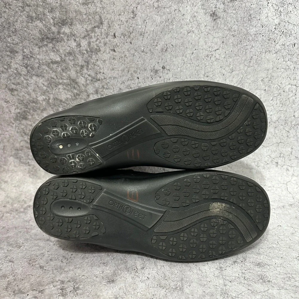 Orthofeet Rosel Orthopedic Boots Womens 11 Black Hands-Free Slip-On Leather